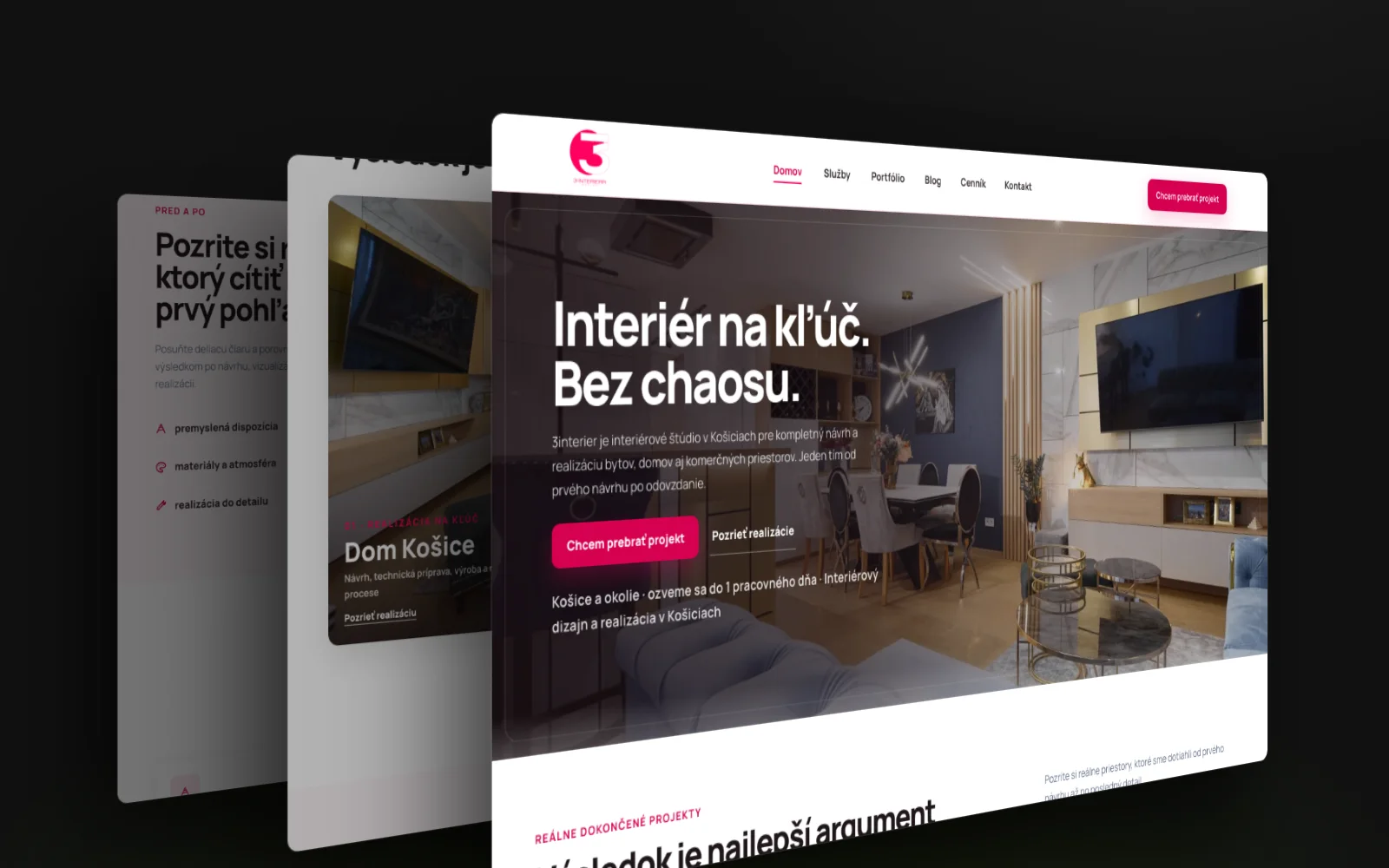 3Interier – ukážky stránok webu
