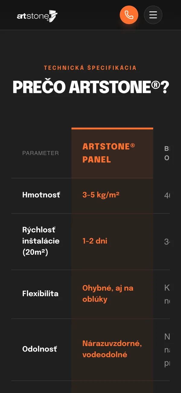 Artstone – Pohľad na mobile 2