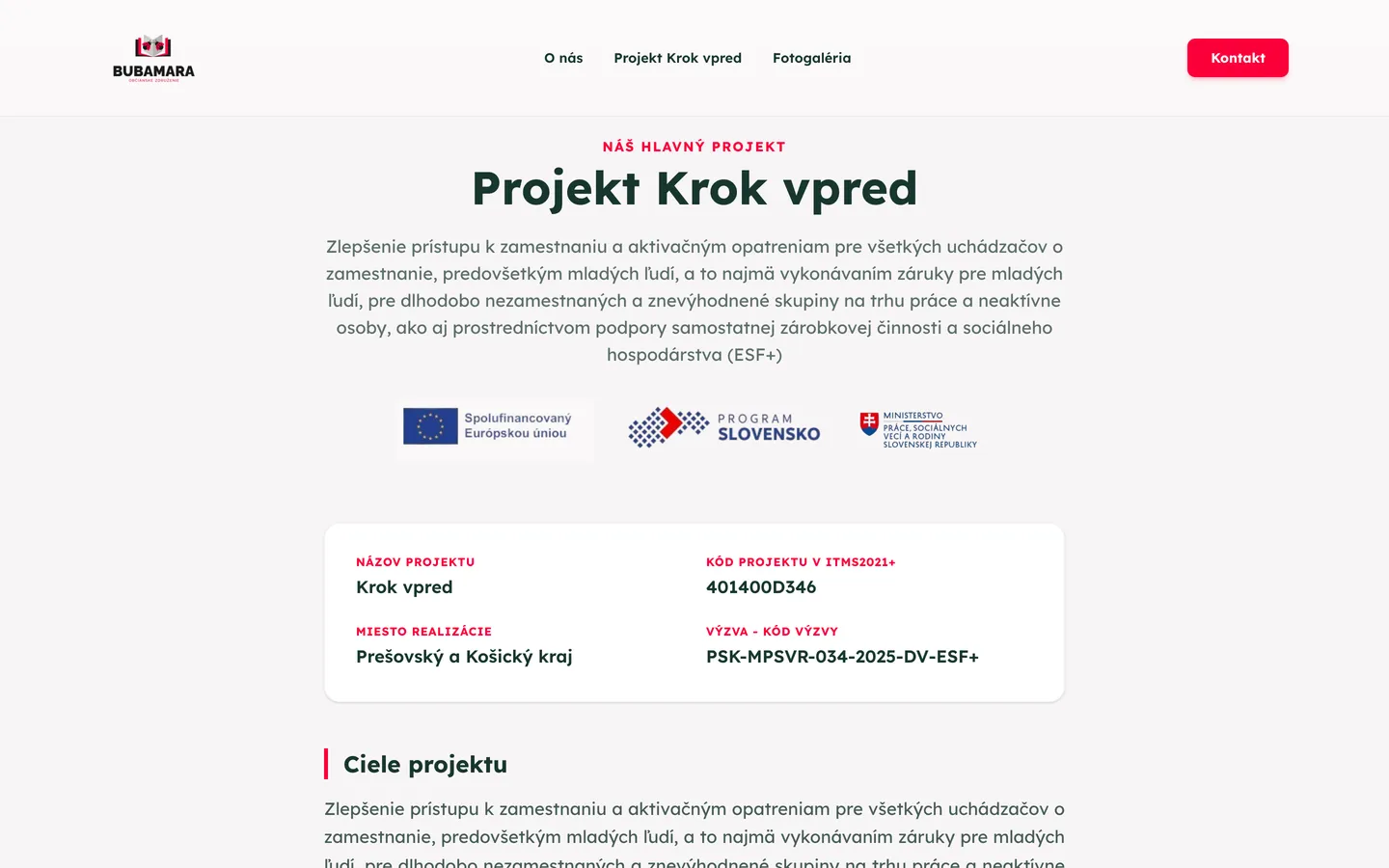 BUBAMARA – Projekt