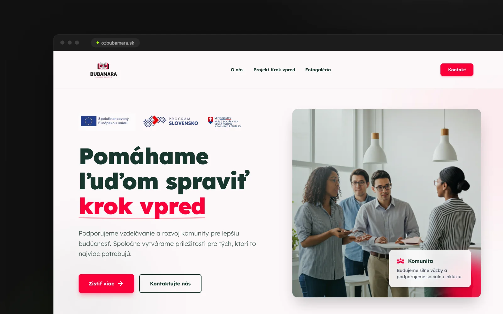 BUBAMARA – Ukážka webu 2