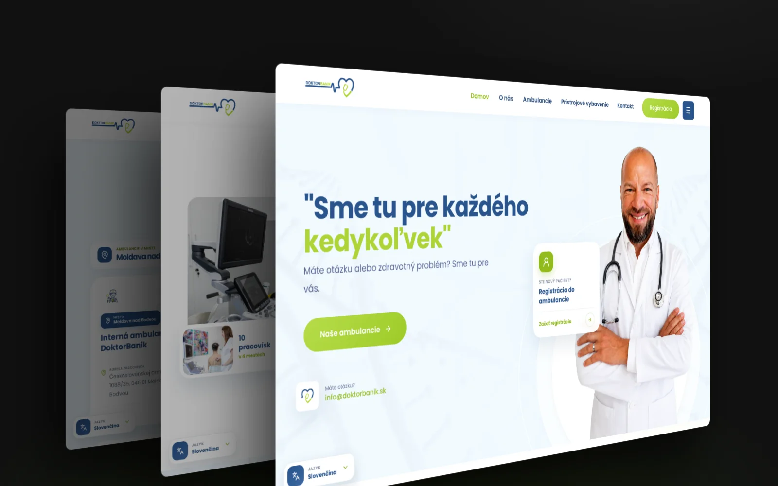 DoktorBanik – ukážky stránok webu