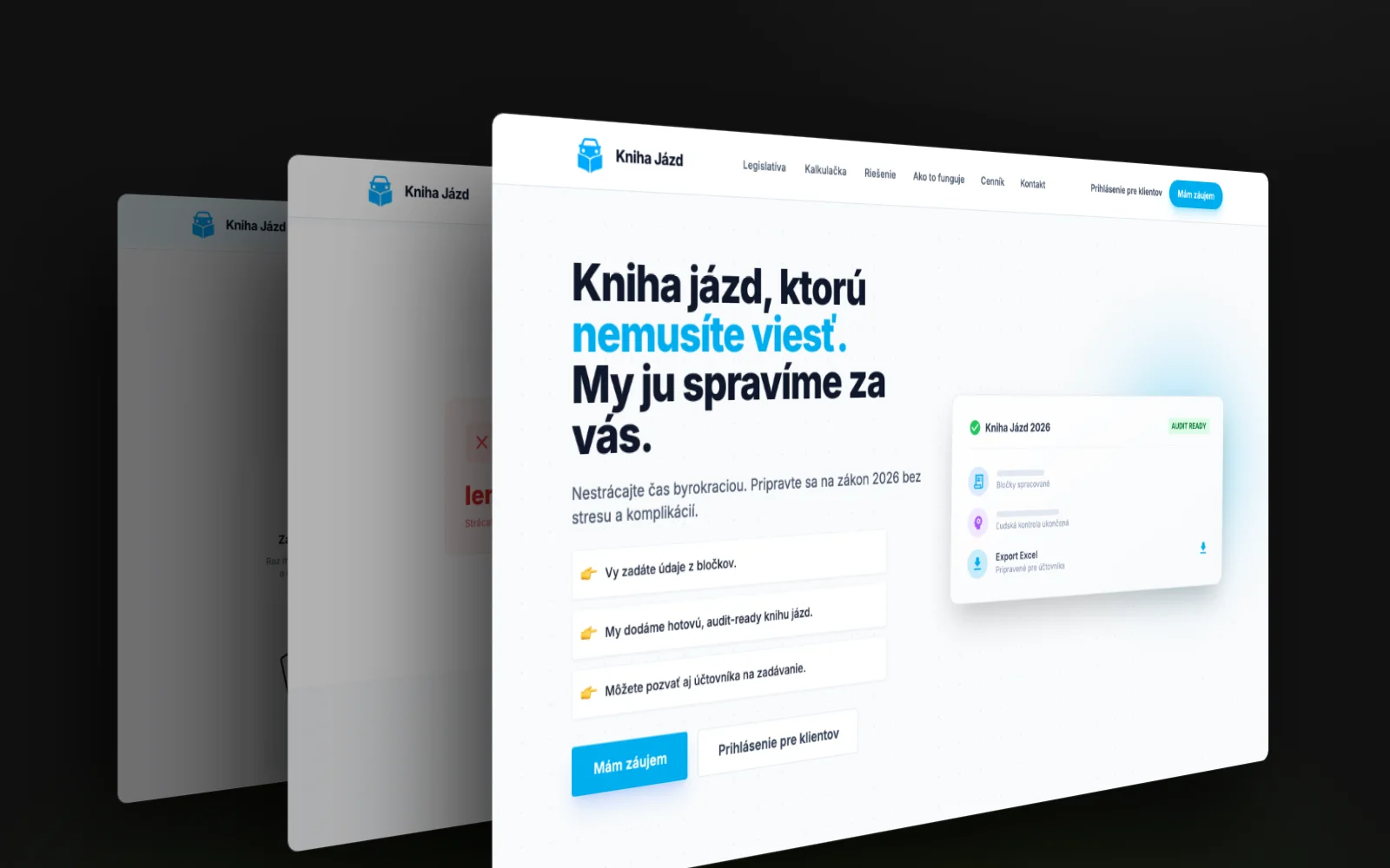 eKniha jázd – ukážky stránok webu
