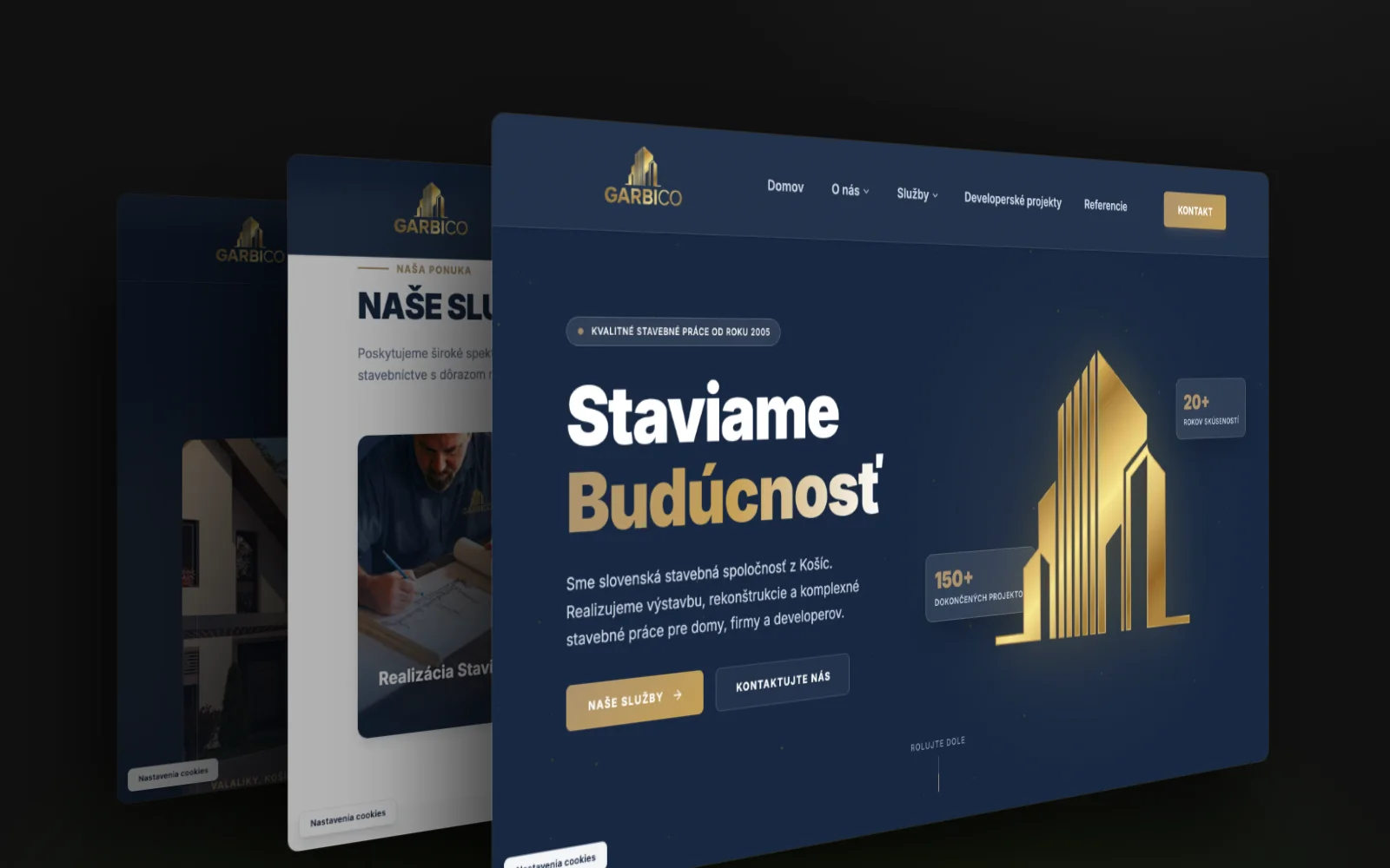Garbico – ukážky stránok webu