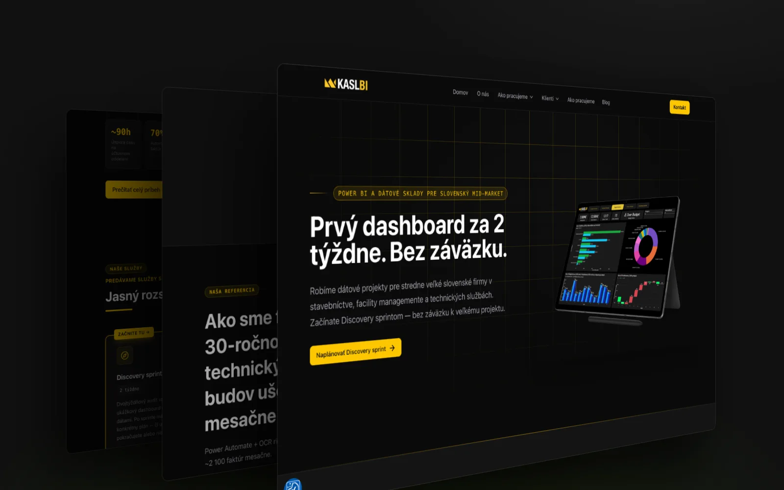 Kaslbi – ukážky stránok webu