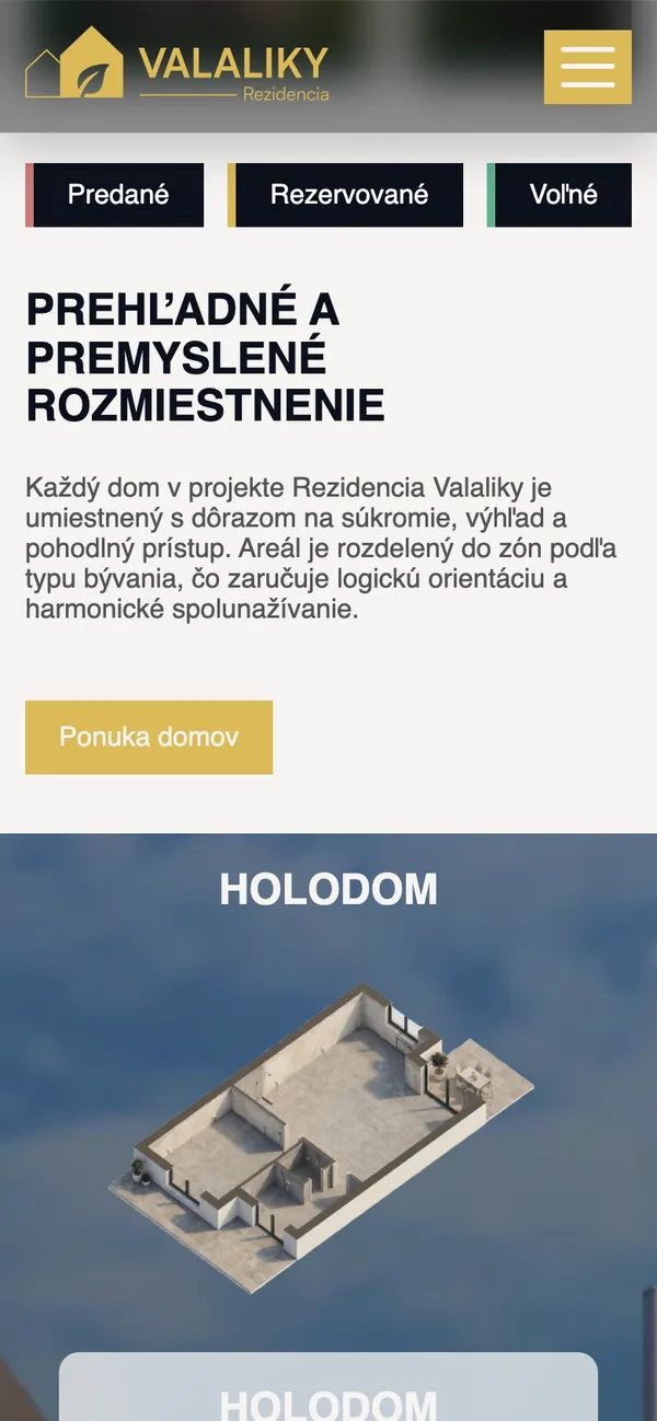 Rezidencia Valaliky – Pohľad na mobile 2