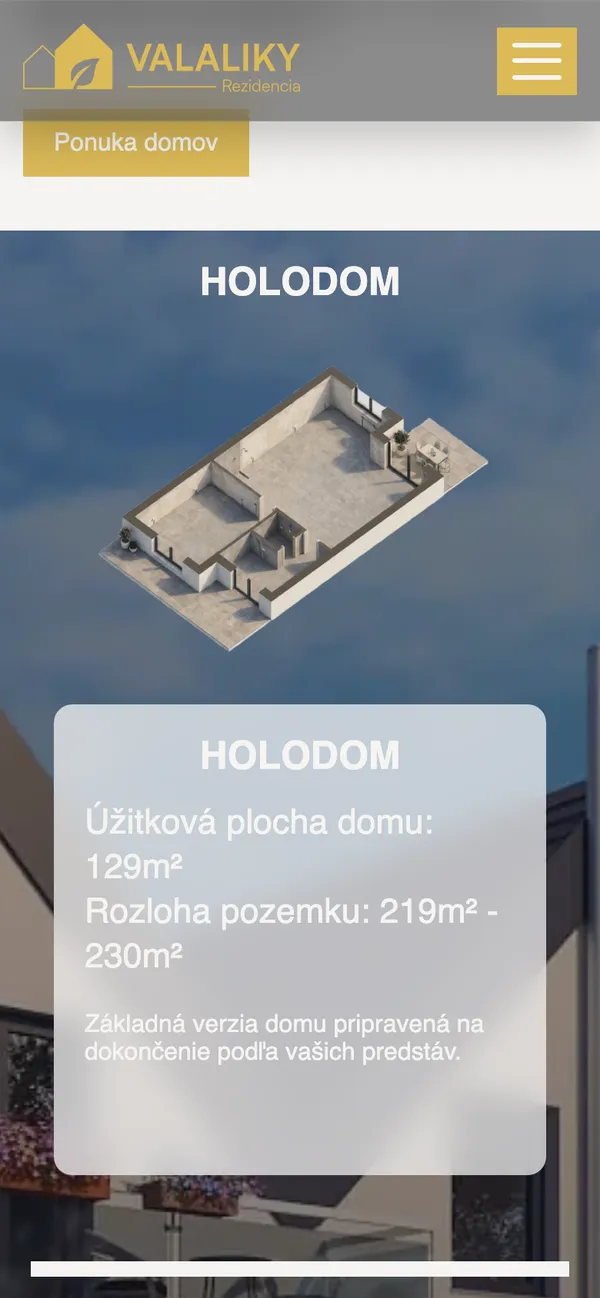 Rezidencia Valaliky – Pohľad na mobile 3