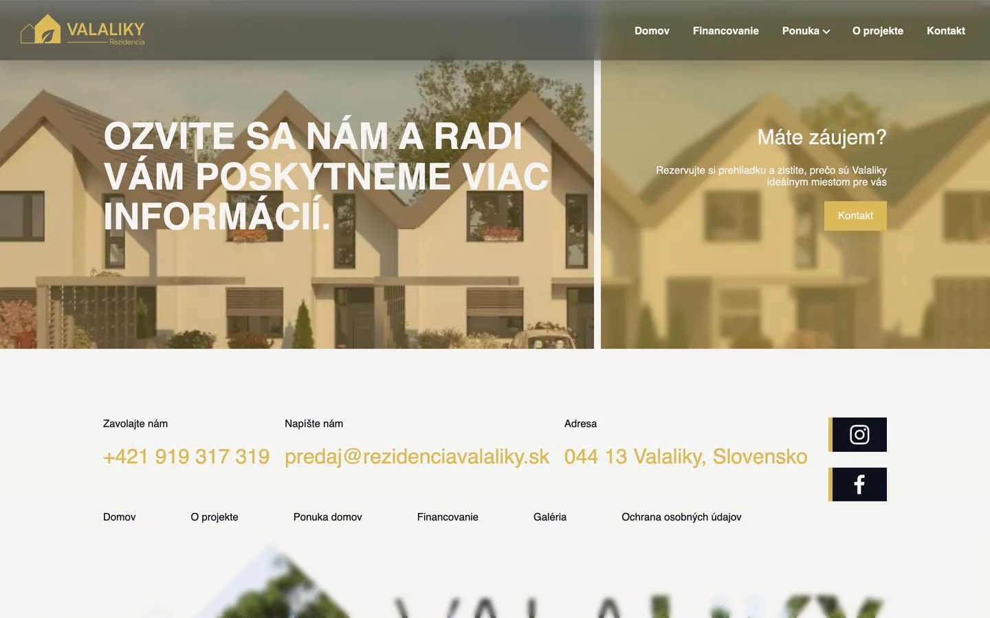 Rezidencia Valaliky – Kontakt