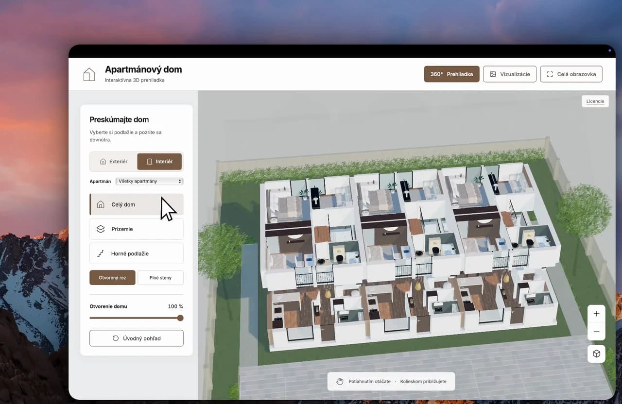 Pohľad na dispozíciu apartmánov Tatranské Smaragdy