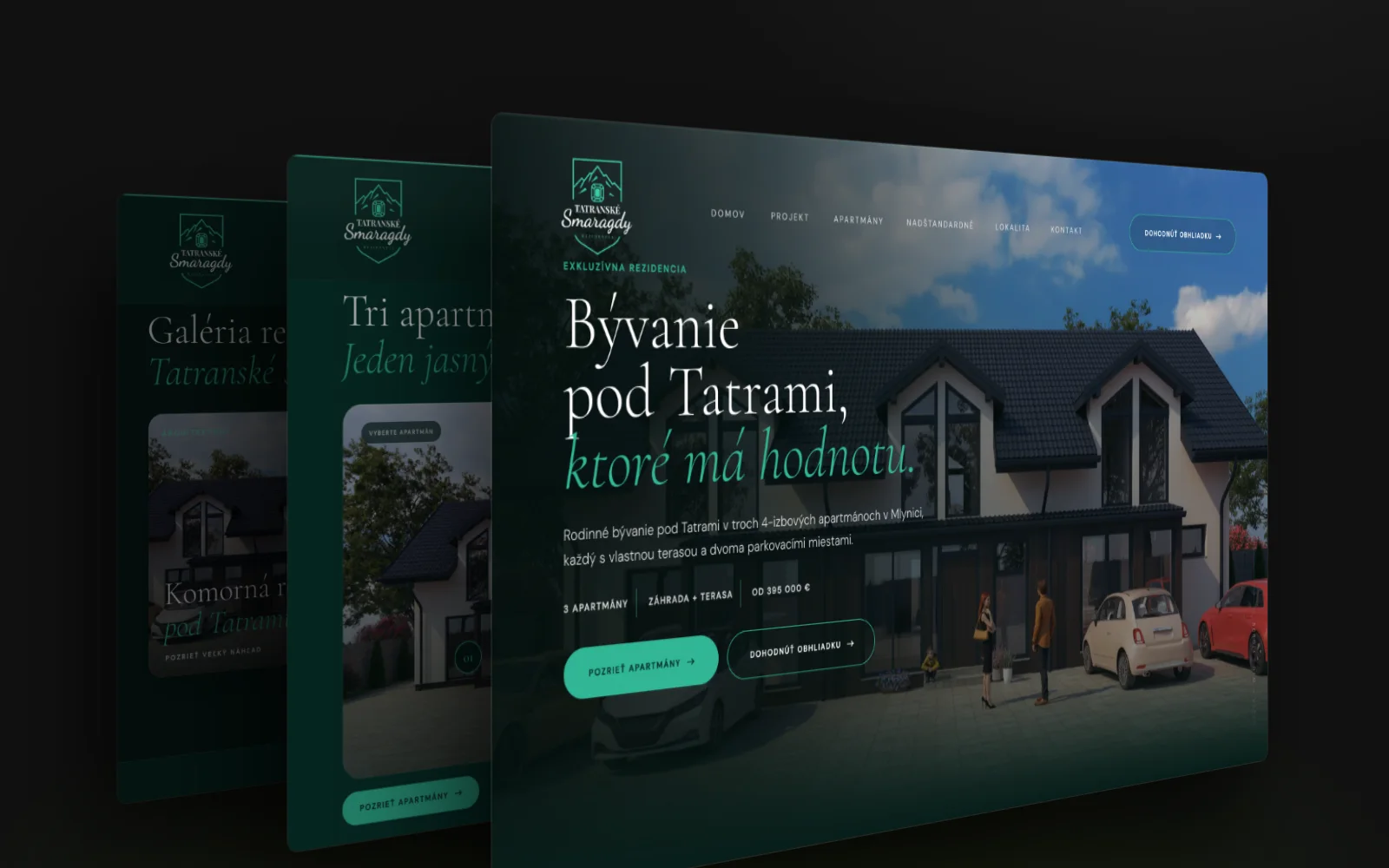 Tatranské Smaragdy – ukážky stránok webu
