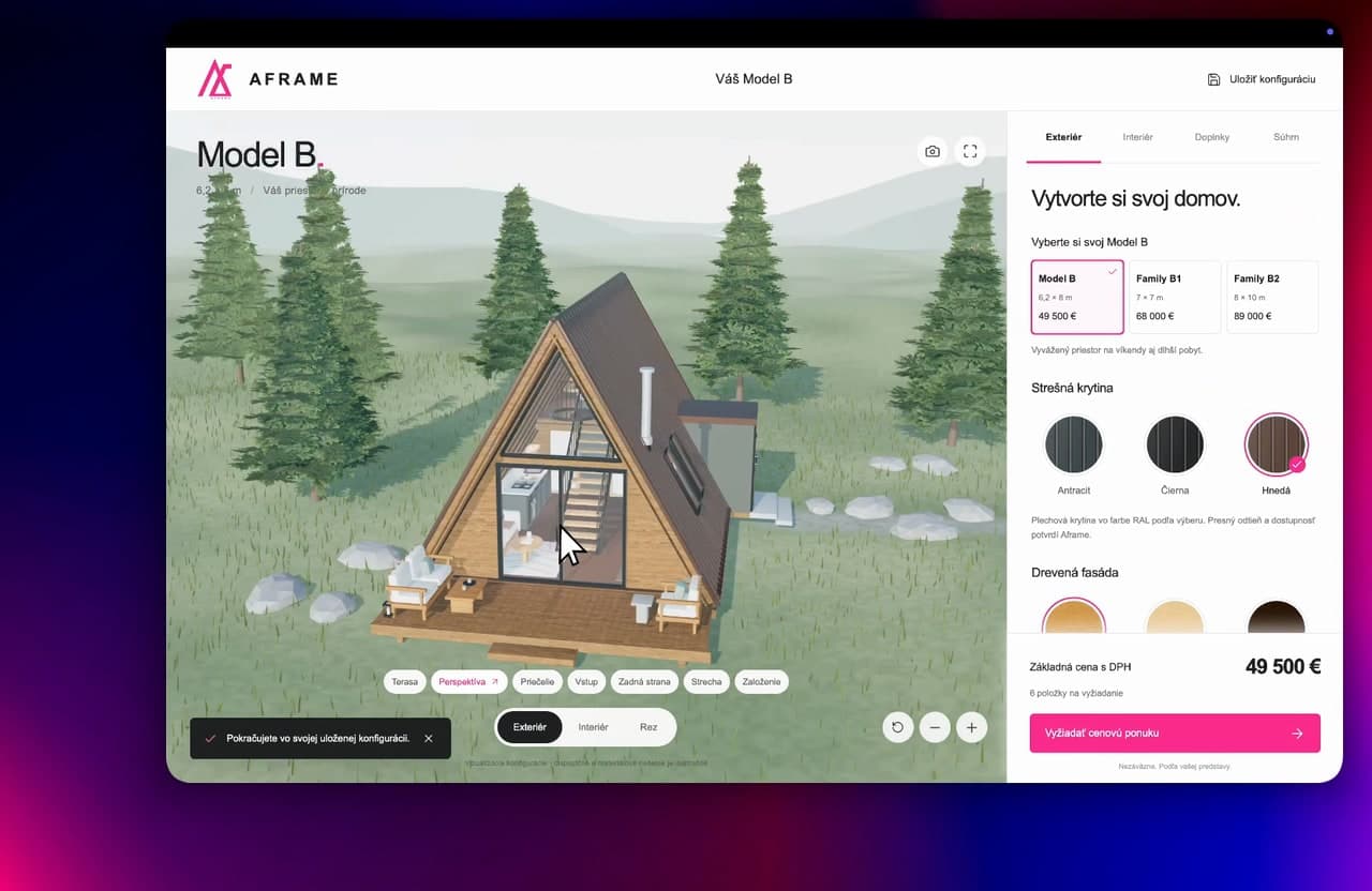 A-frame – Dom, ktorý si zákazník vyberie, upraví a prejde