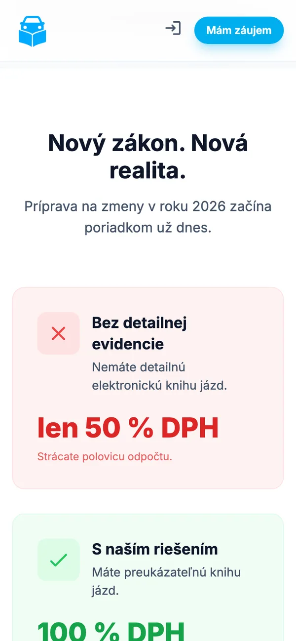 eKniha jázd – Pohľad na mobile 2