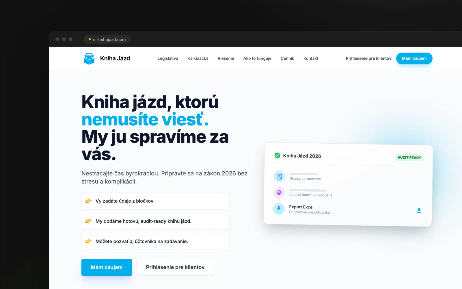 eKniha jázd – Ukážka webu 2