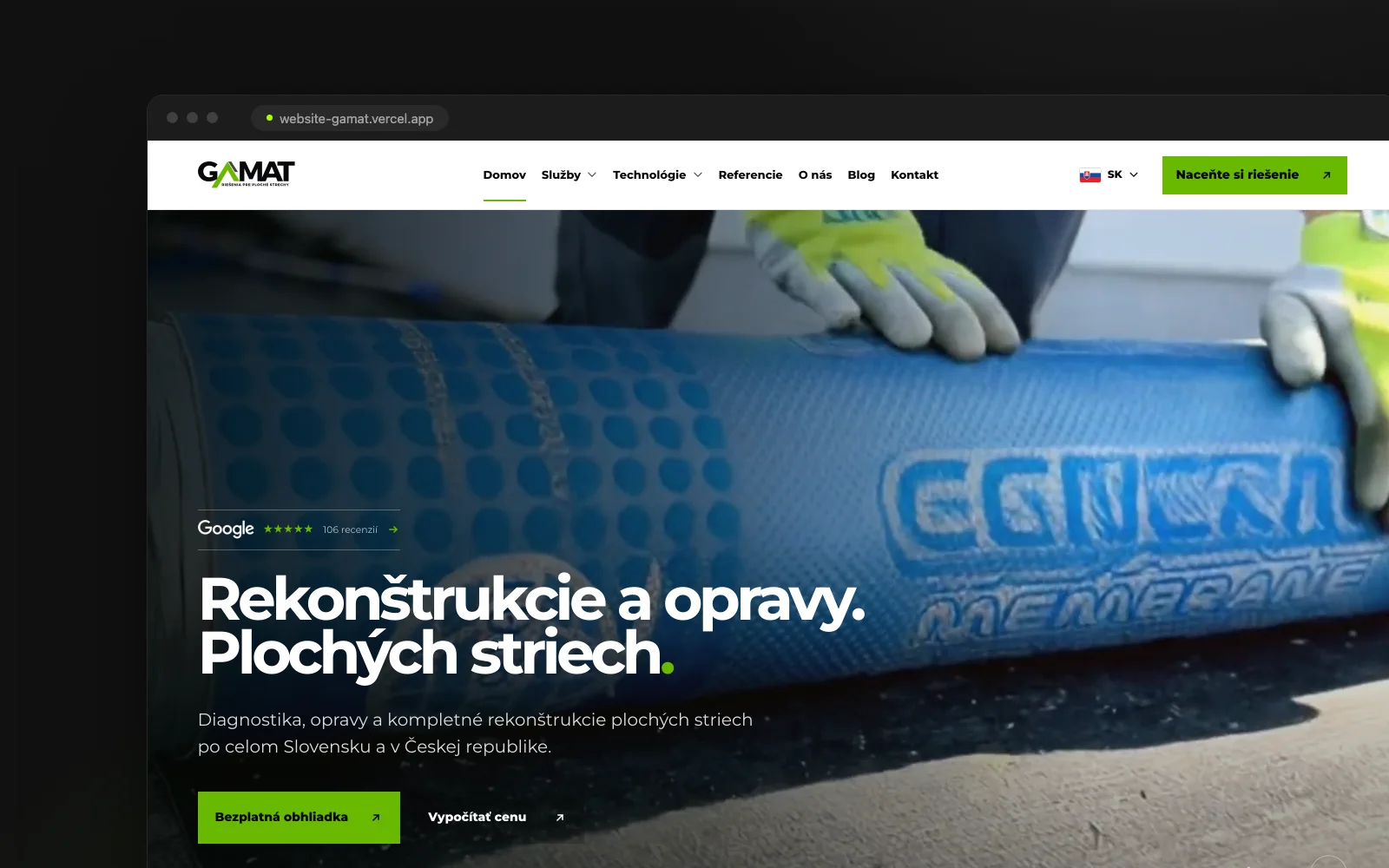 GAMAT – Ukážka webu 2