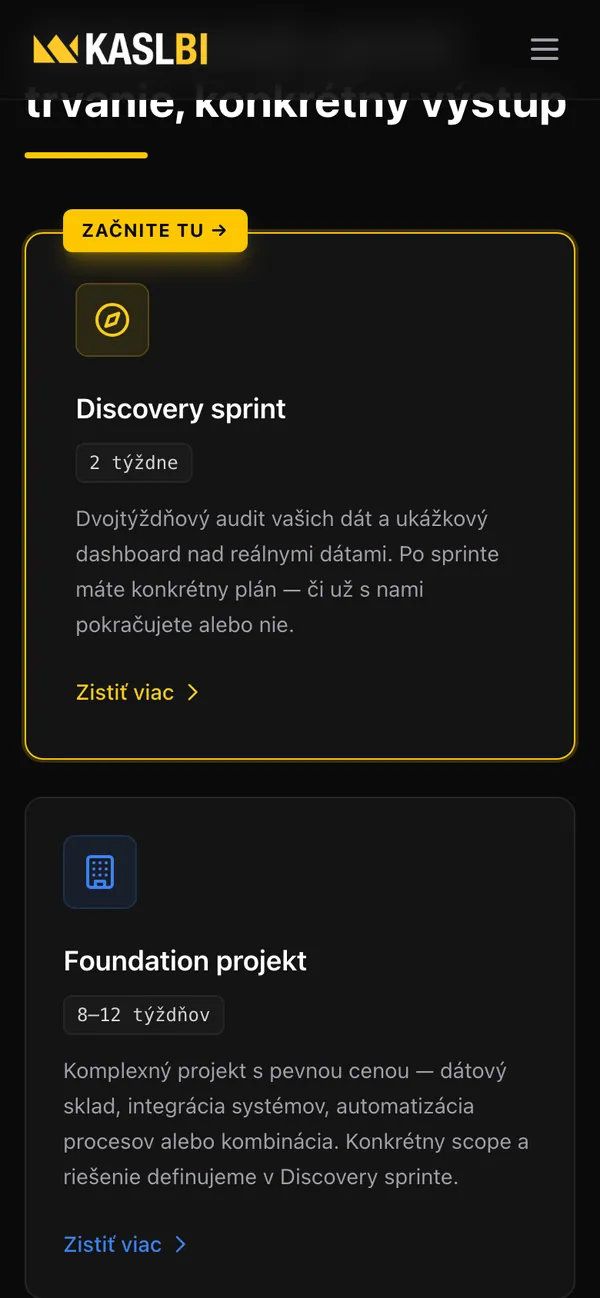Kaslbi – Pohľad na mobile 2