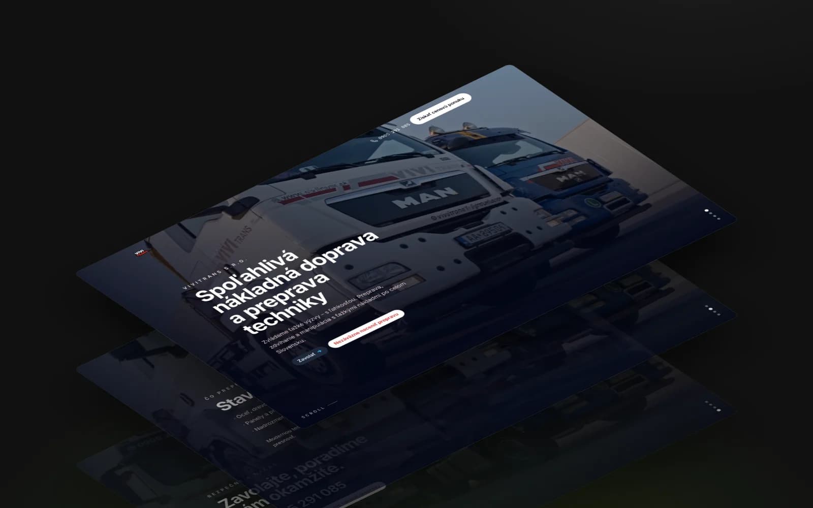 VIVI TRANS – Ukážka webu 1