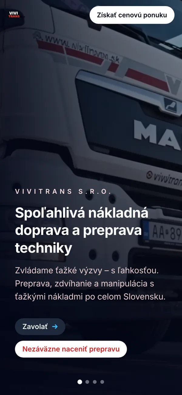 VIVI TRANS – Pohľad na mobile 1