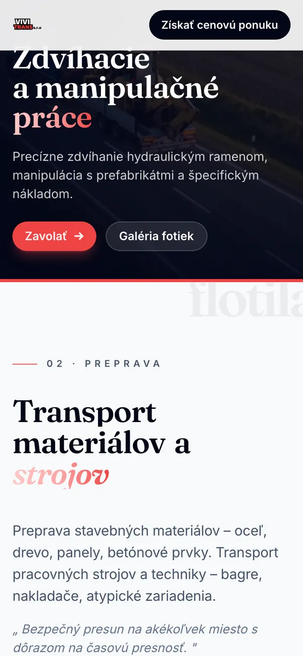 VIVI TRANS – Pohľad na mobile 2