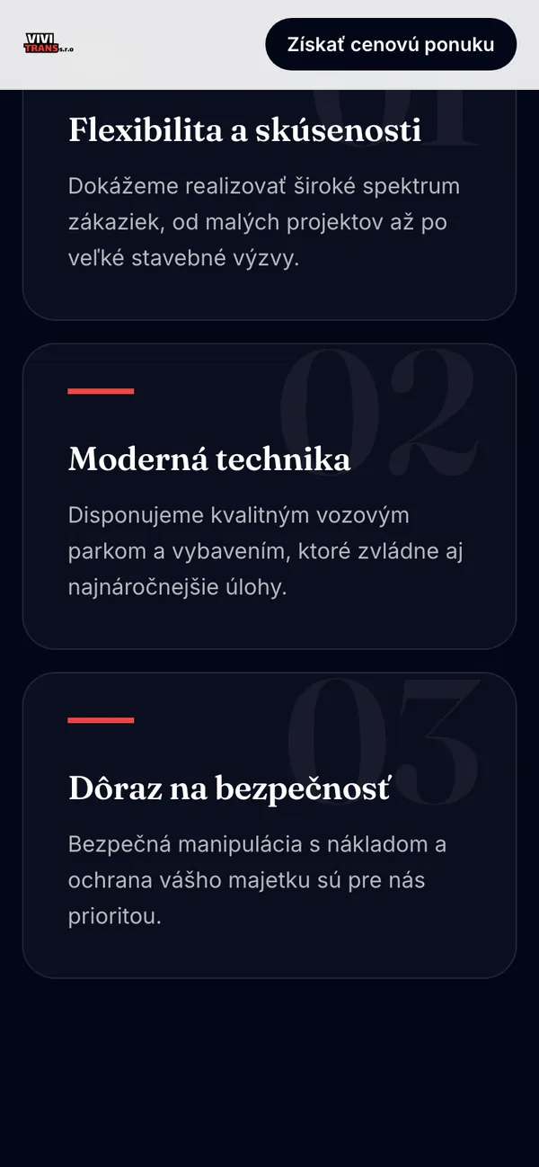 VIVI TRANS – Pohľad na mobile 3